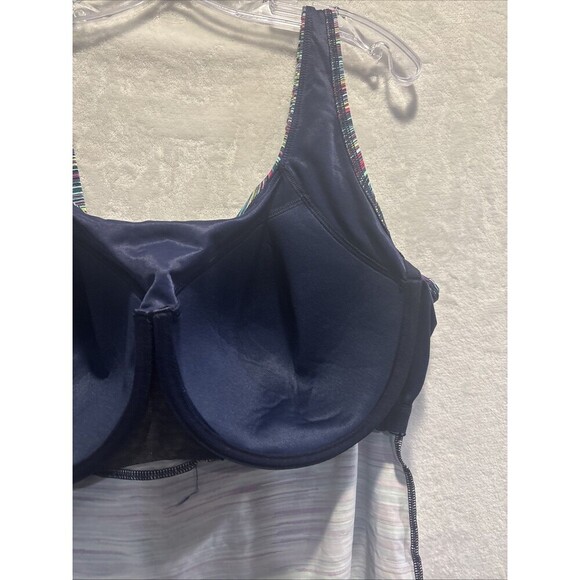 Lands End Tankini Swimsuit Top Women's Size 20W Square Neck Underwire Stripe NWT - Picture 14 of 16